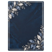Navyblaues Silber-Monogramm-Clipbrett Klemmbrett (Rückseite)