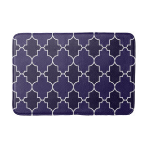 Navyblaues Vierpass-Geometrie-Muster Badematte