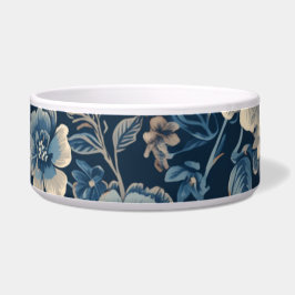 Navyblaues vintage-blumen-botanisches Muster Napf