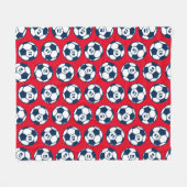 Navyroter Fußballmuster mit Nummern Fleecedecke (Vorderseite (Horizontal))