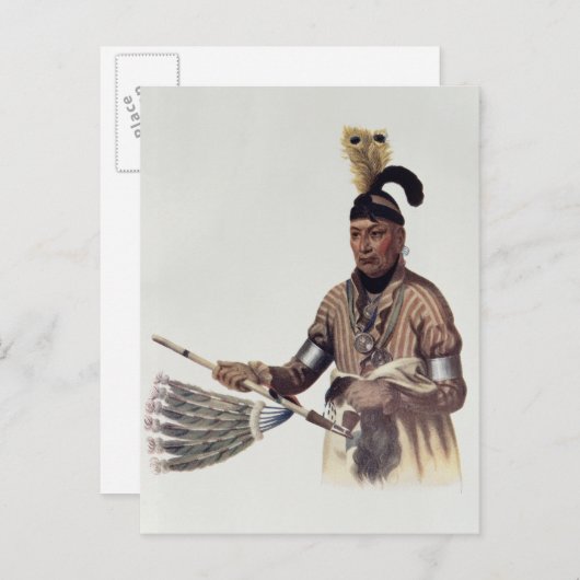 Naw-Kaw oder "Wood", Leiter von Winnebago Postkarte (Vorne/Hinten)