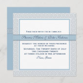 Naxos Blue Wedding Einladung (Vorne/Hinten)