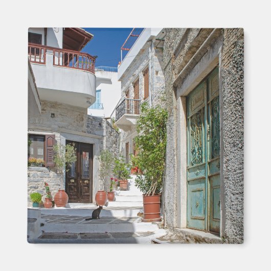 Naxos Dorf Katzenmagnet Magnet (Vorne)