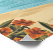 Naxos Greece Beach Travel Poster (Ecke)