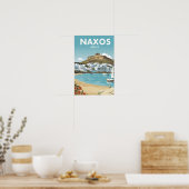 Naxos Greece Beach Travel Poster (Küche)