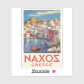 Naxos Greece Painterly Travel Art Vintag Aufkleber (Blatt)