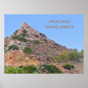 Naxos, Griechenland/ farbenfrohe Vegetation am Ber Poster