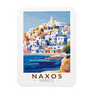 Naxos Griechenland Illustration Reise Kunst Vintag Magnet