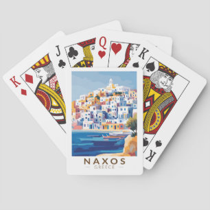 Naxos Griechenland Illustration Reise Kunst Vintag Spielkarten