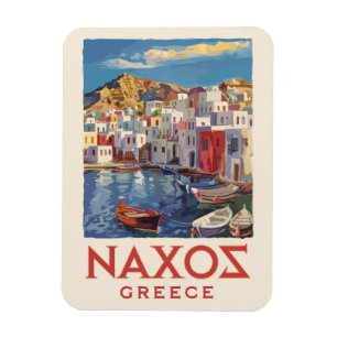 Naxos Griechenland Malerische Reise Kunst Vintage Magnet