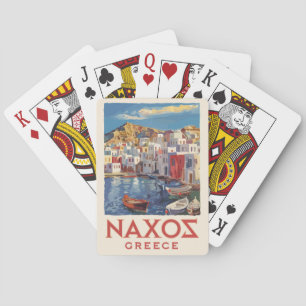 Naxos Griechenland Malerische Reise Kunst Vintage Spielkarten