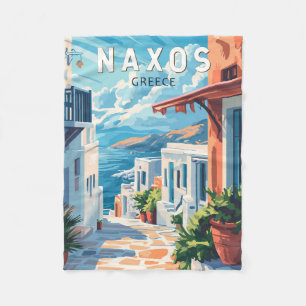 Naxos Griechenland Reise Kunst Vintage Fleecedecke