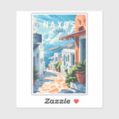 Naxos Griechenland Reisen Kunst Vintag Aufkleber (Blatt)