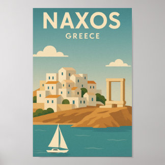 Naxos Griechenland Vibrannt minimalistisch Poster