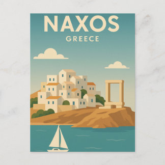 Naxos Griechenland Vibrannt minimalistisch Postkarte