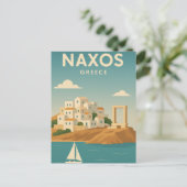 Naxos Griechenland Vibrannt minimalistisch Postkarte (Stehend Vorderseite)