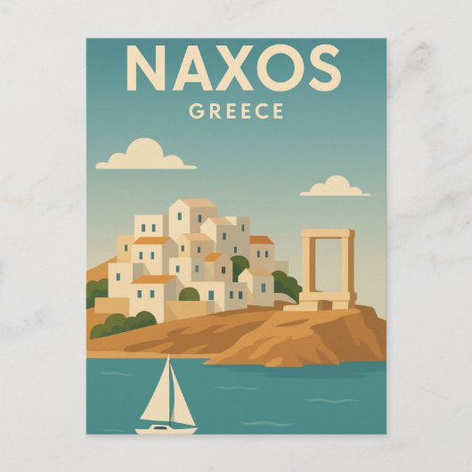 Naxos Griechenland Vibrannt minimalistisch Postkarte (Vorderseite)