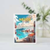 Naxos Griechenland Vintage-Reise-Abbildung Postkarte (Stehend Vorderseite)