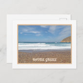 NAXOS INSEL, GRIECHENLAND /WAVES ROLL IN /PEBBLE B POSTKARTE (Vorne/Hinten)