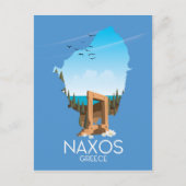 Naxos Karte griechisches Reiseplakat. (Vorderseite)