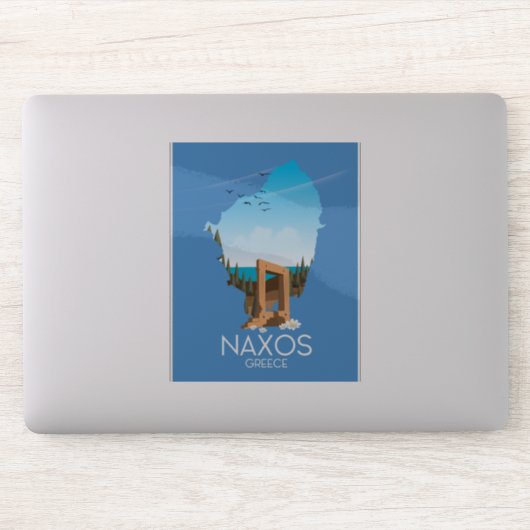 Naxos Karte griechisches Reiseplakat. Aufkleber (Computer)