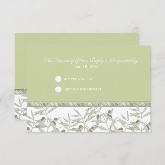 Naxos Response Card RSVP Karte (Vorne/Hinten)