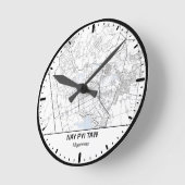 Nay Pyi Taw Clock City Line Art Runde Wanduhr (Winkel)