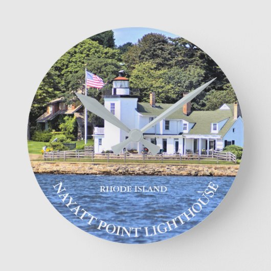Nayatt Point Lighthouse, Rhode Island Clock Runde Wanduhr (Vorderseite)