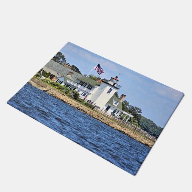 Nayatt Point Lighthouse, Rhode Island Door Mat Fußmatte (Schrägansicht)