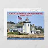 Nayatt Point Lighthouse, Rhode Island Postcard Postkarte (Vorne/Hinten)