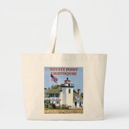 Nayatt Point Lighthouse, Rhode Island Tote Bag Jumbo Stoffbeutel