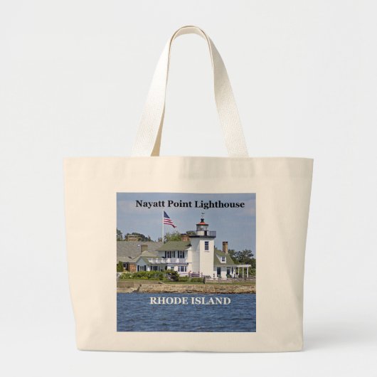 Nayatt Point Lighthouse, Rhode Island Tote Bag Jumbo Stoffbeutel (Vorne)