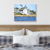 Nayatt Point Lighthouse, RI Wrapped Canvas Leinwanddruck (Insitu (Schlafzimmer))