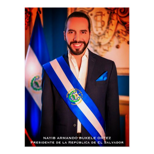 Nayib Bukele, Präsident von El Salvadore Poster (Vorderseite)