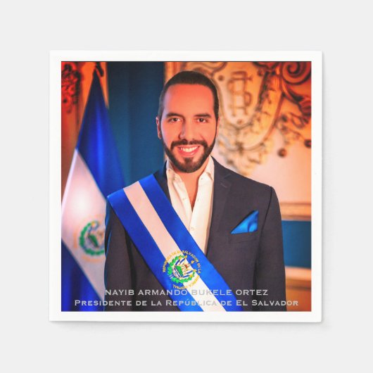 Nayib Bukele, Präsident von El Salvadore Serviette (Vorderseite)