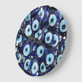 Nazar Amulets Evil Eye Stones Blue Pattern Große Wanduhr (Winkel)