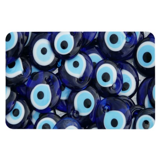 Nazar Amulets Evil Eye Stones Blue Pattern Magnet (Horizontal)