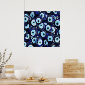 Nazar Amulets Evil Eye Stones Blue Pattern Poster (Küche)