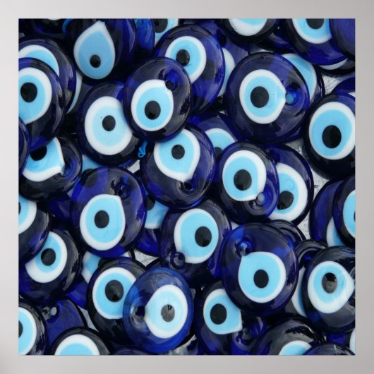 Nazar Amulets Evil Eye Stones Blue Pattern Poster (Vorne)