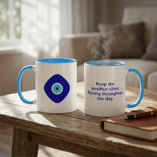 Nazar-Amulett Blaues Böse-Augen-Motivations-Mug Tasse