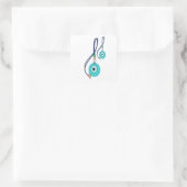 Nazar-Amulett  Quadratischer Aufkleber (Tasche)