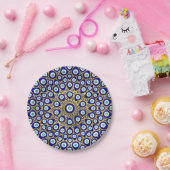 Nazar-Auge - türkischer Augencharme auf Gold Pappteller (Party)