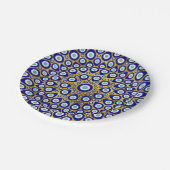 Nazar-Auge - türkischer Augencharme auf Gold Pappteller (Schrägansicht)