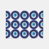 Nazar-Blicks-Schutz-Amulett-blaues Perlen-Symbol Fleecedecke (Vorderseite (Horizontal))