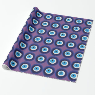 Nazar-Blicks-Schutz-Amulett-blaues Perlen-Symbol Geschenkpapier