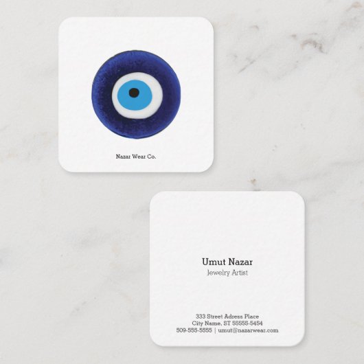 Nazar-Blicks-Schutz-Symbol Quadratische Visitenkarte (Vorne/Hinten)