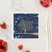 Nazar Charm Tree - Gold auf Dunkelblau Serviette (Beispiel)
