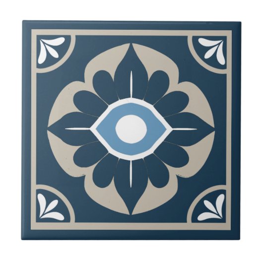 Nazar Evil Eye Azulejo Ceramic Tile Fliese (Vorderseite)