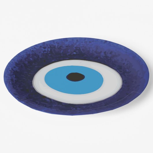 Nazar Evil Eye Protection Symbol Pappteller (Schrägansicht)
