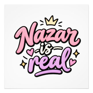 Nazar ist Böser Blick Süße Rosa-Typografie-Poster Fotodruck